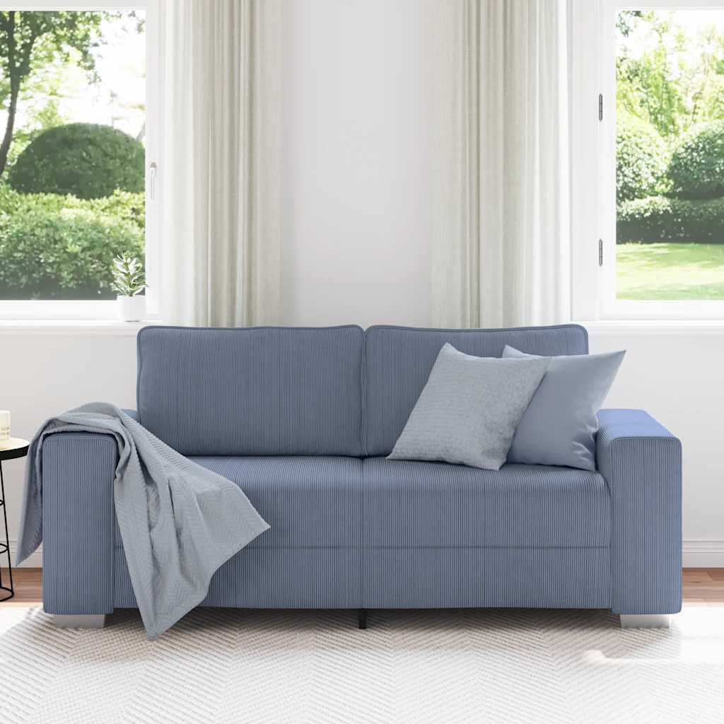 Zweisitzer-Sofa Blau 180x77x82 cm Cordstoff