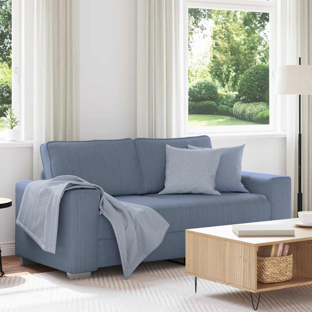 Zweisitzer-Sofa Blau 180x77x82 cm Cordstoff