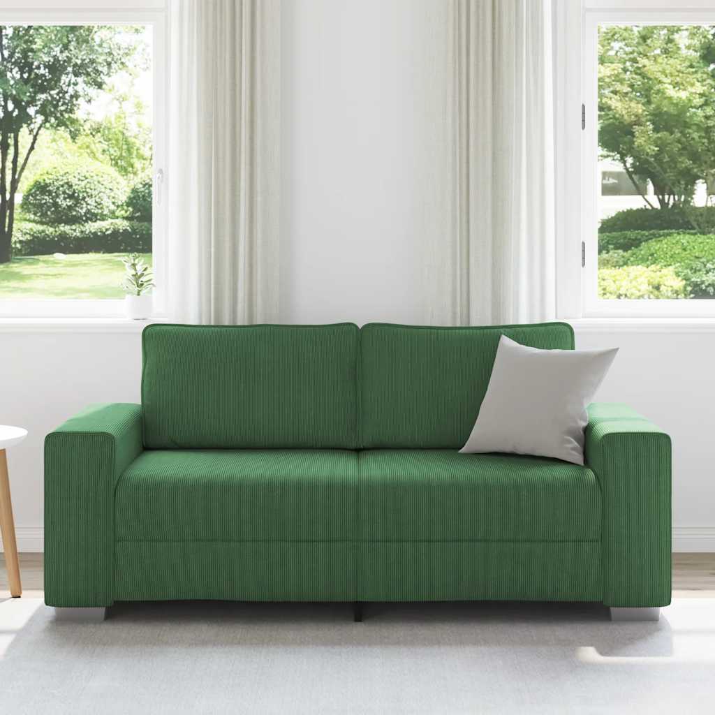 Zweisitzer-Sofa Dunkelgrün 180x77x82 cm Cordstoff