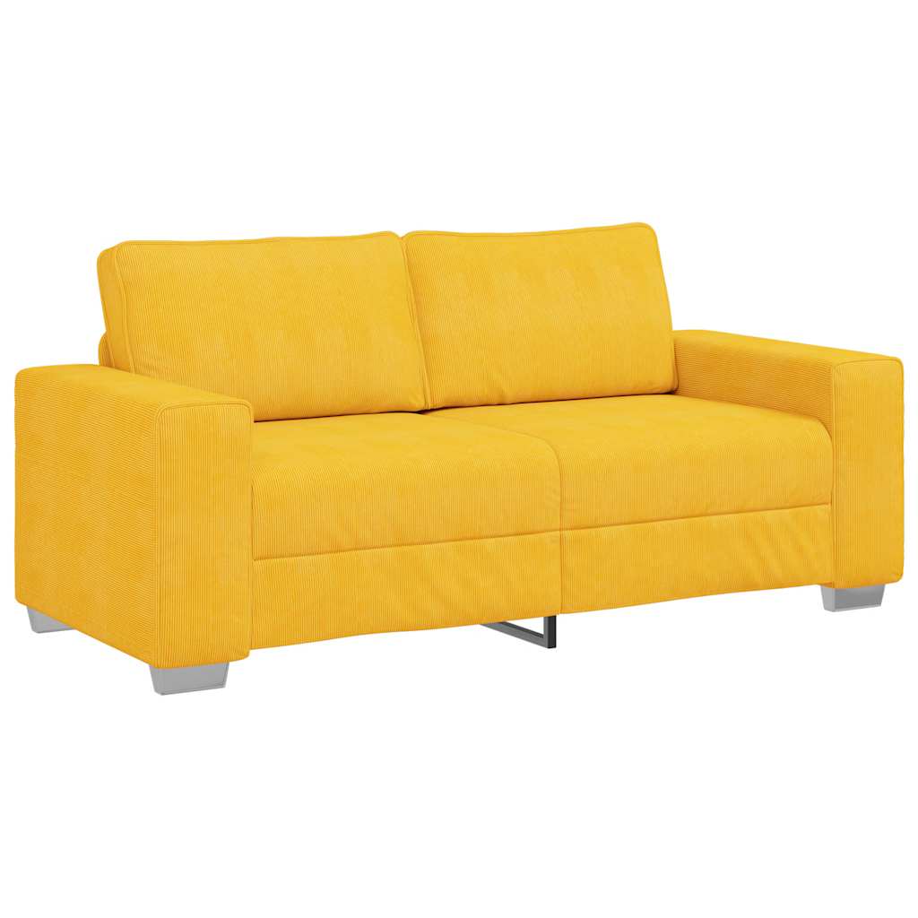 Zweisitzer-Sofa Hellgelb 180x77x82 cm Cordstoff