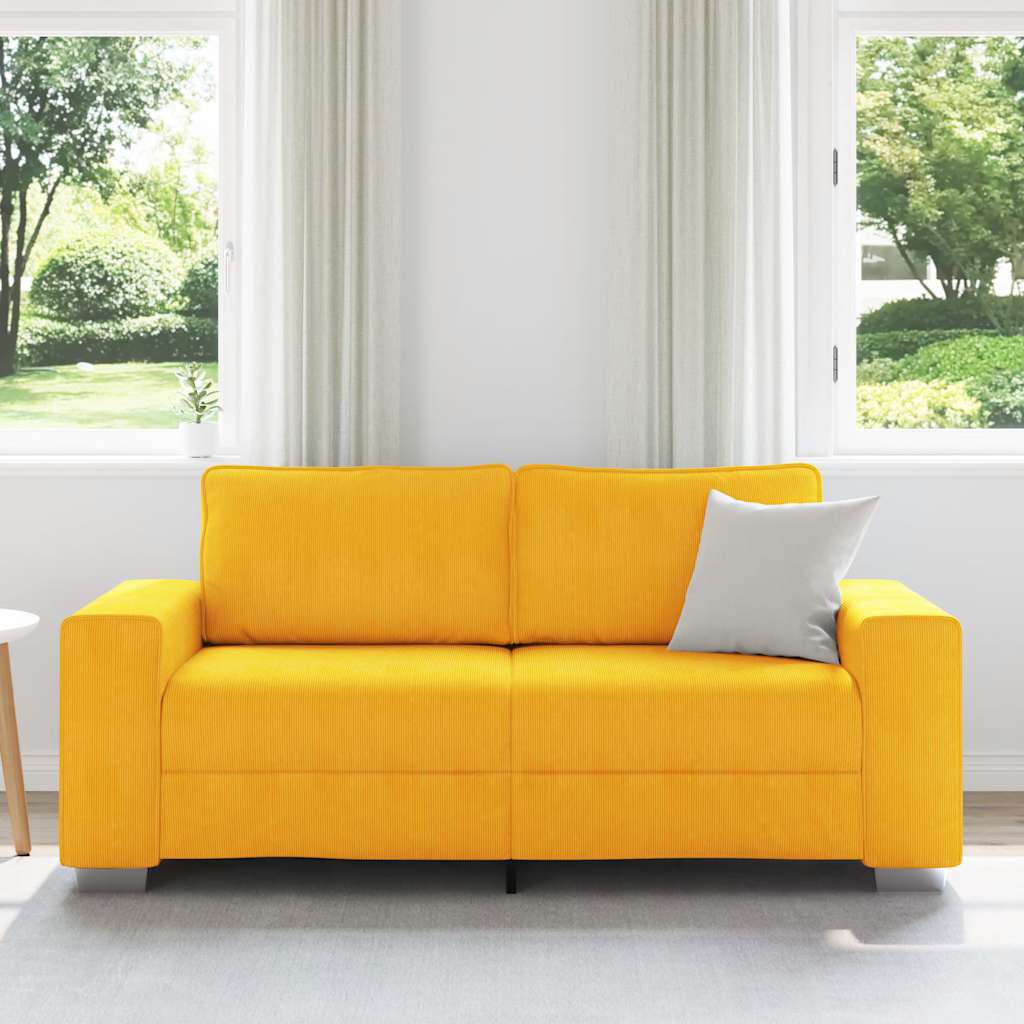 Zweisitzer-Sofa Hellgelb 180x77x82 cm Cordstoff