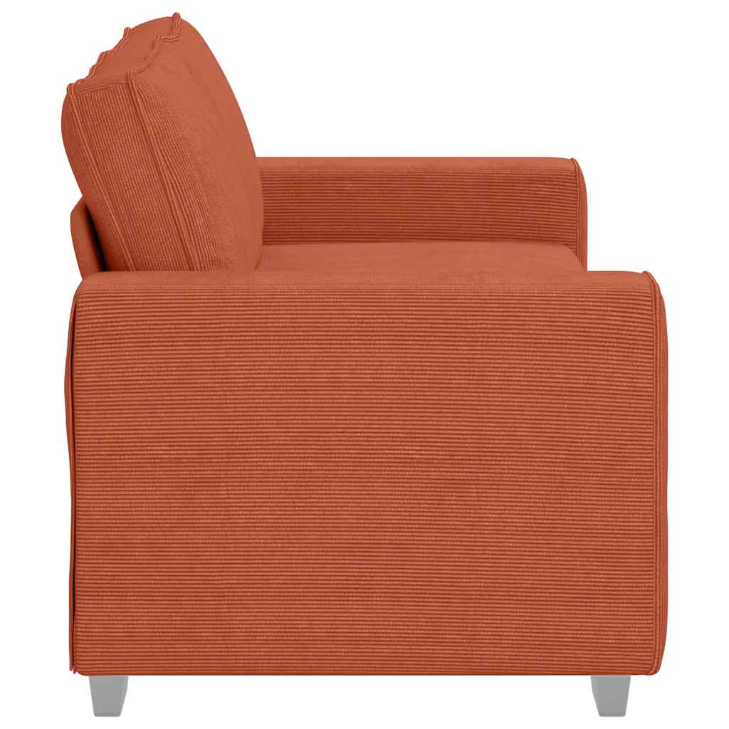 Zweisitzer-Sofa Rot Orange 180x77x82 cm Cordstoff