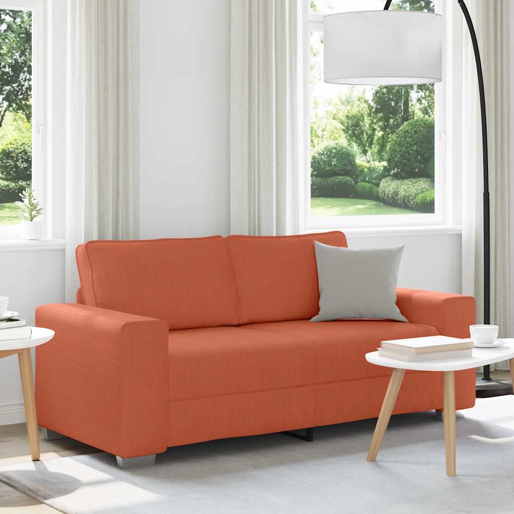 Zweisitzer-Sofa Rot Orange 180x77x82 cm Cordstoff