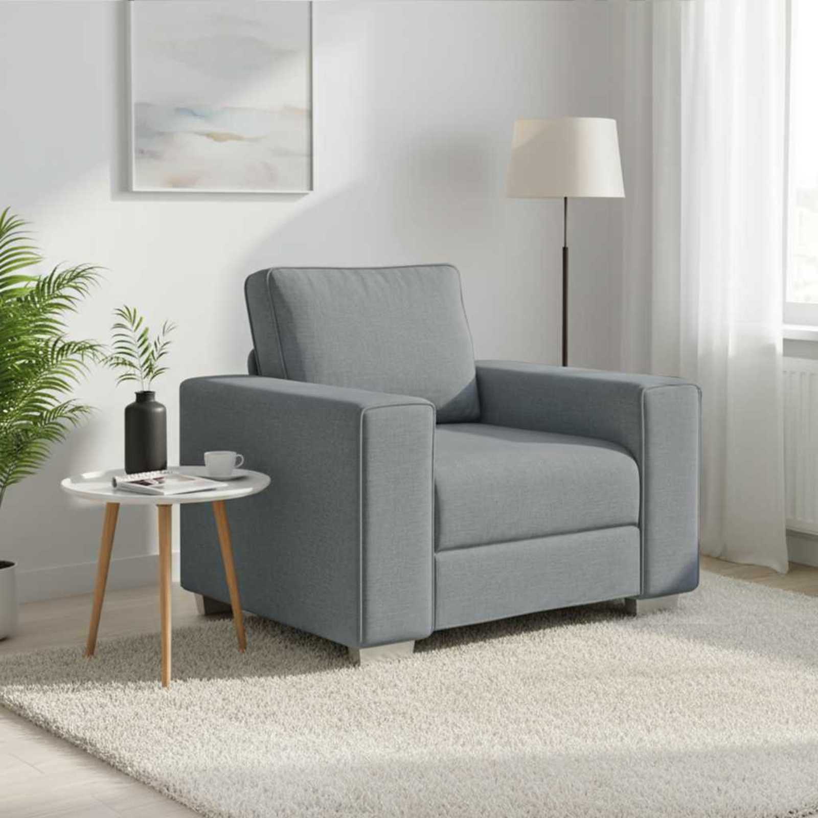 Sofa-Sessel Hellgrau 100 cm Stoff