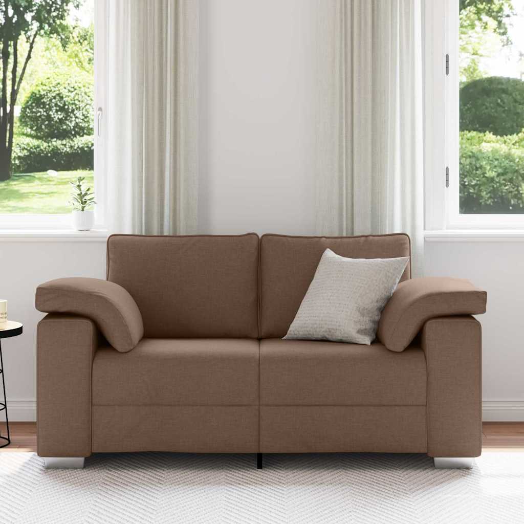 Zweisitzer-Sofa Braun 160 cm Stoff