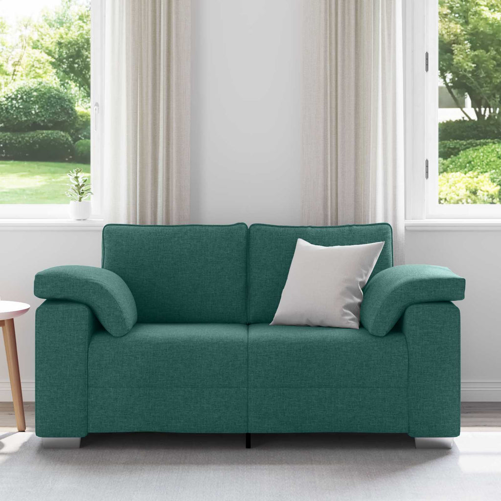 Zweisitzer-Sofa Dunkelgrün 160 cm Stoff