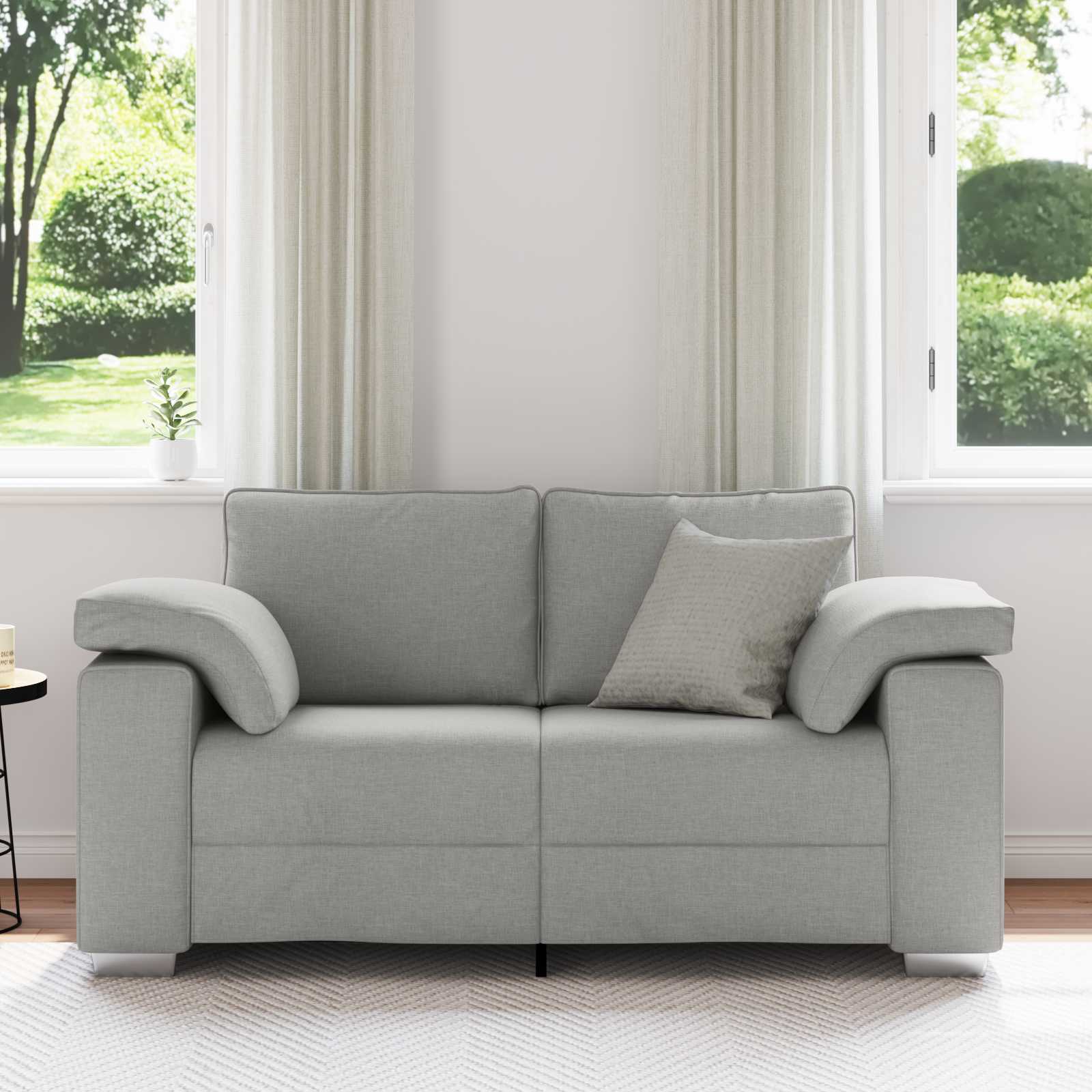 Zweisitzer-Sofa Wolkengrau 160 cm Stoff