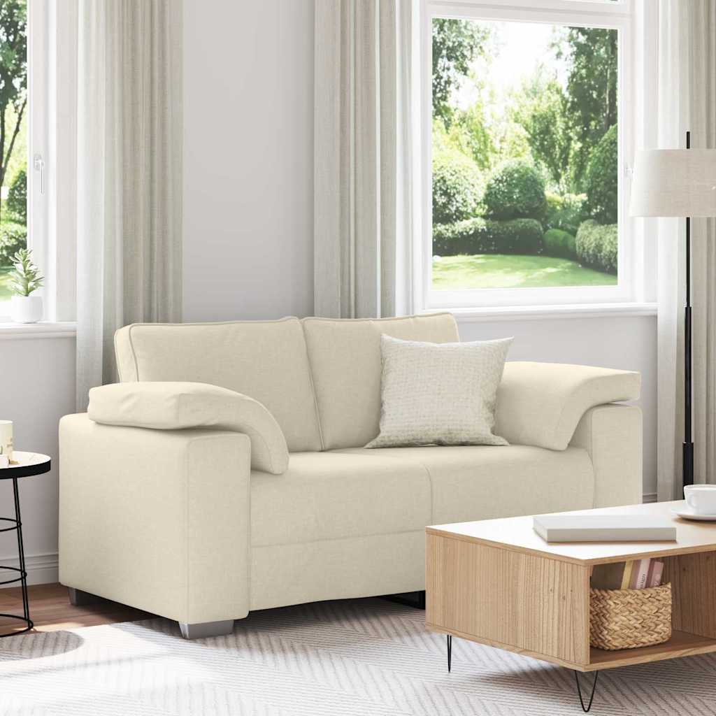 2-Sitzer Sofa Beige 160 cm Leinenmischgewebe