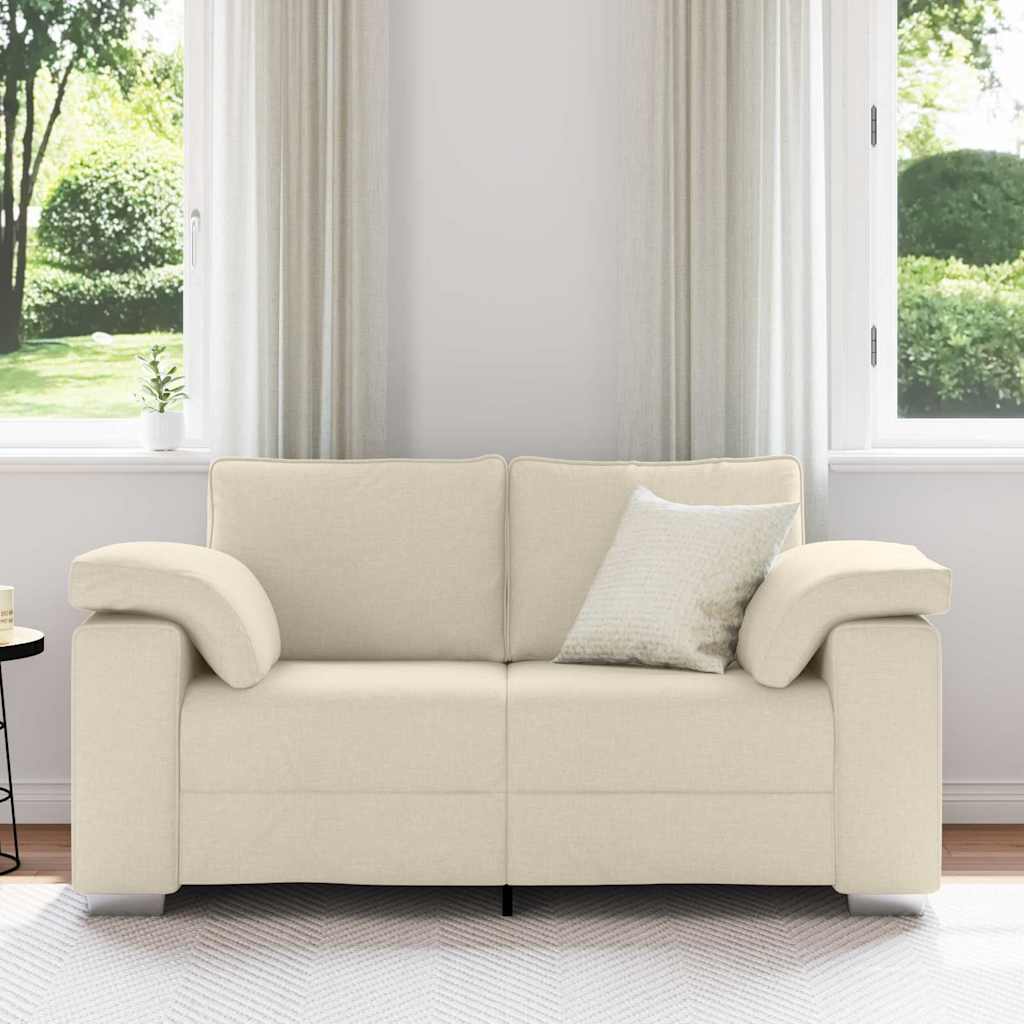 2-Sitzer Sofa Beige 160 cm Leinenmischgewebe