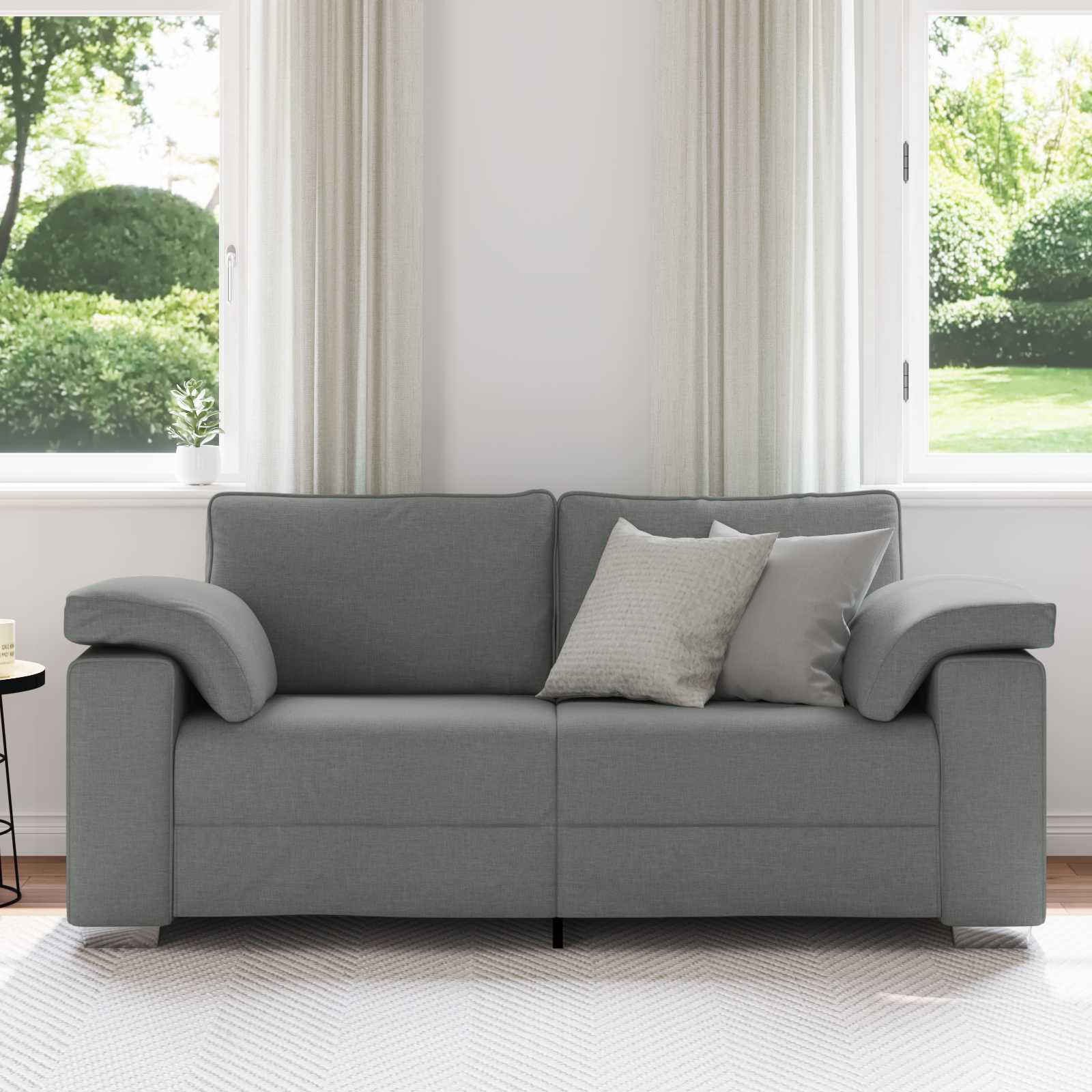 Zweisitzer-Sofa Dunkelgrau 180 cm Stoff