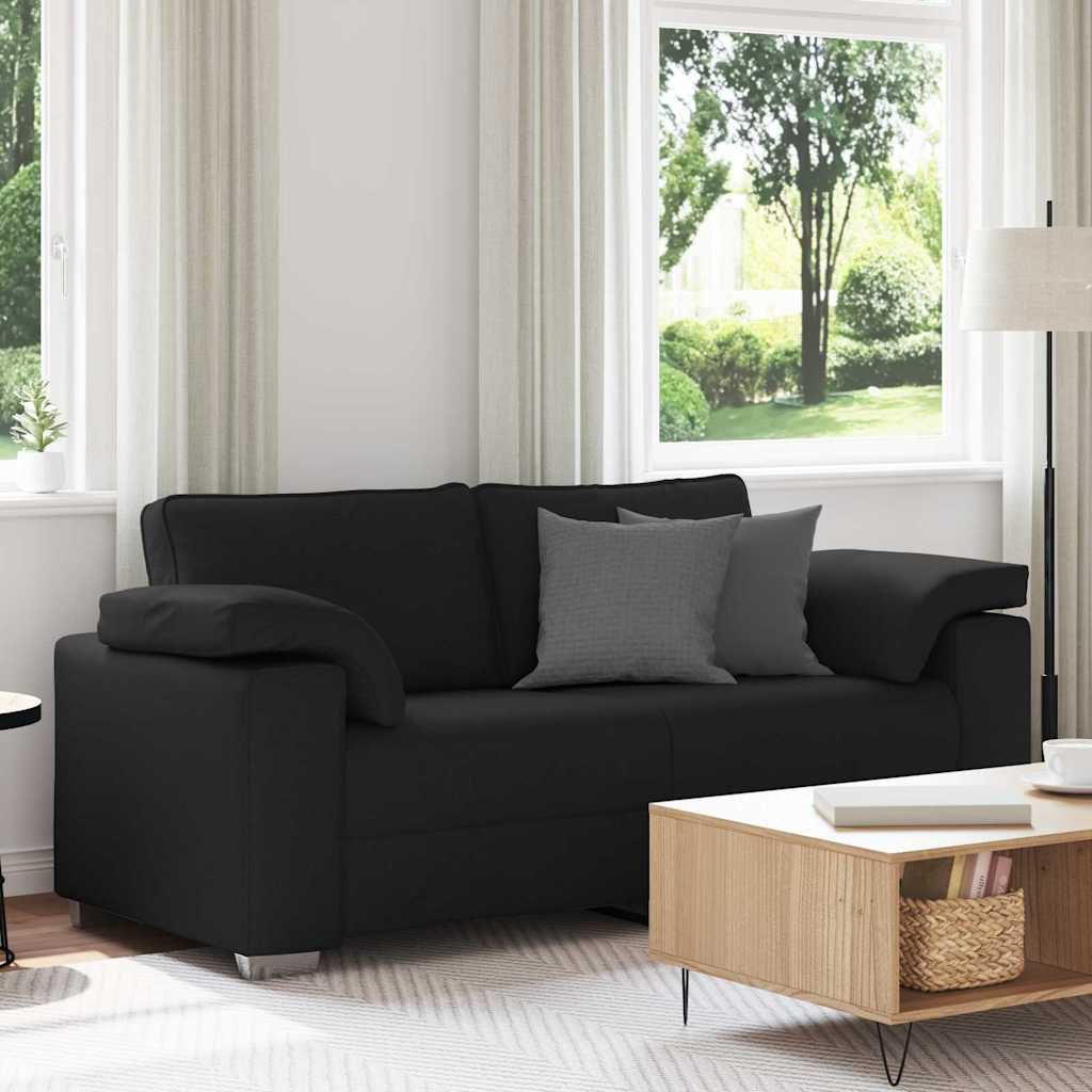 Zweisitzer-Sofa Schwarz 180 cm Stoff
