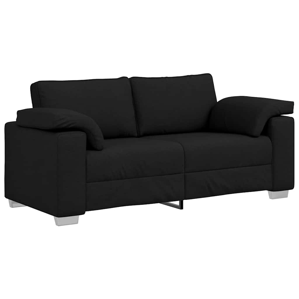 Zweisitzer-Sofa Schwarz 180 cm Stoff