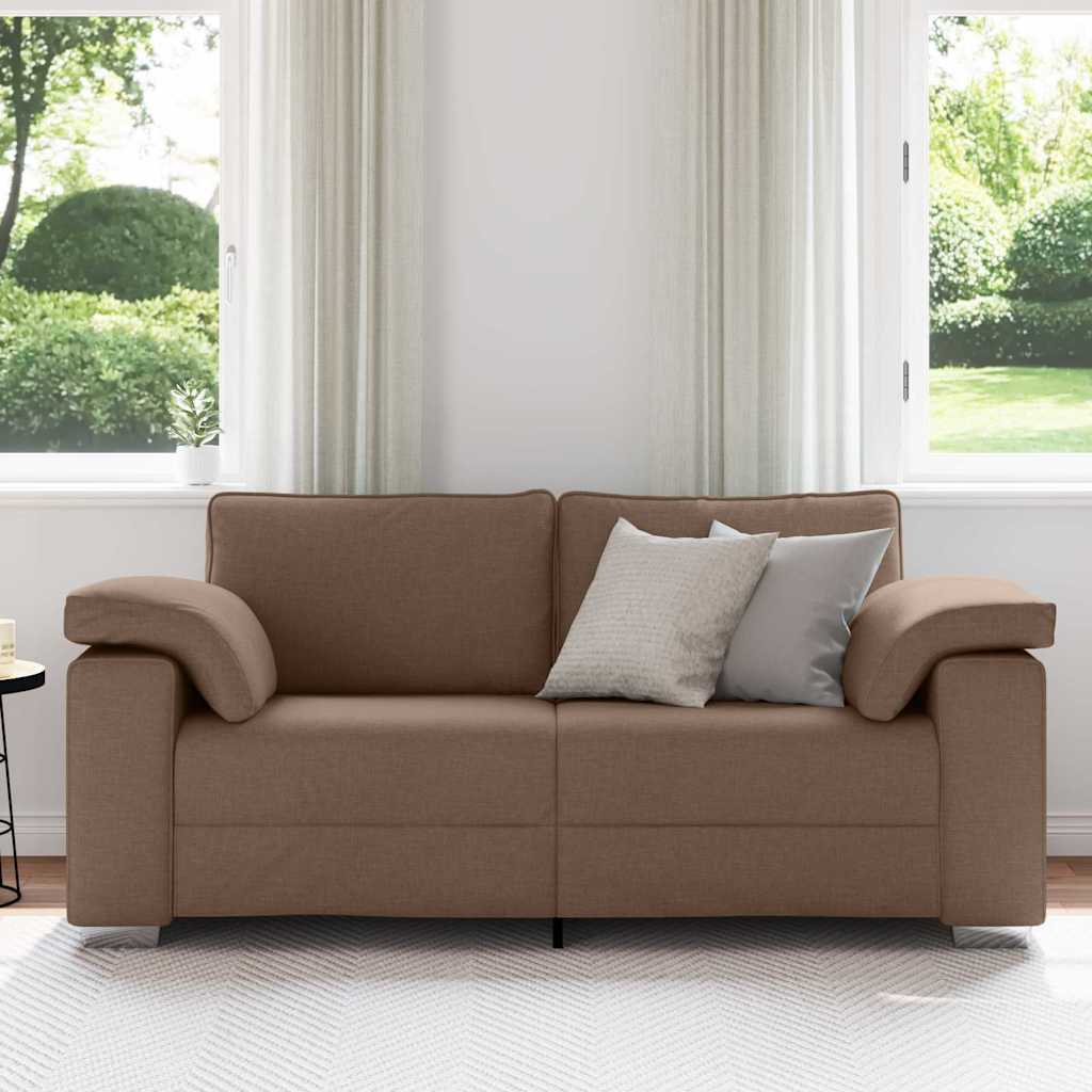 Zweisitzer-Sofa Braun 180 cm Stoff