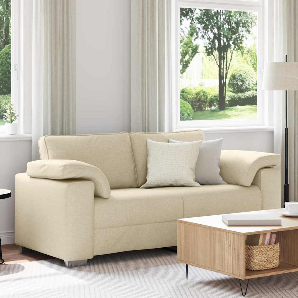 Zweisitzer-Sofa Creme 180 cm Stoff