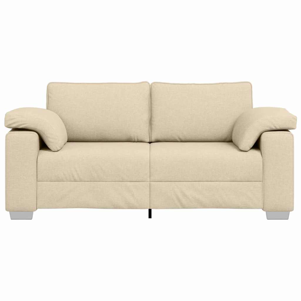 Zweisitzer-Sofa Creme 180 cm Stoff