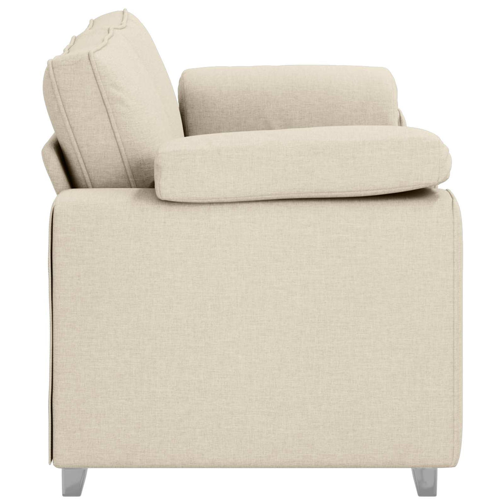 2-Sitzer Sofa Beige 180 cm Leinenmischgewebe