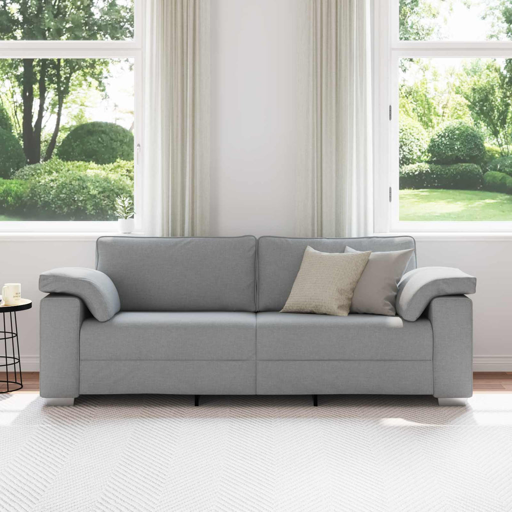 3-Sitzer-Sofa Hellgrau 220 cm Stoff