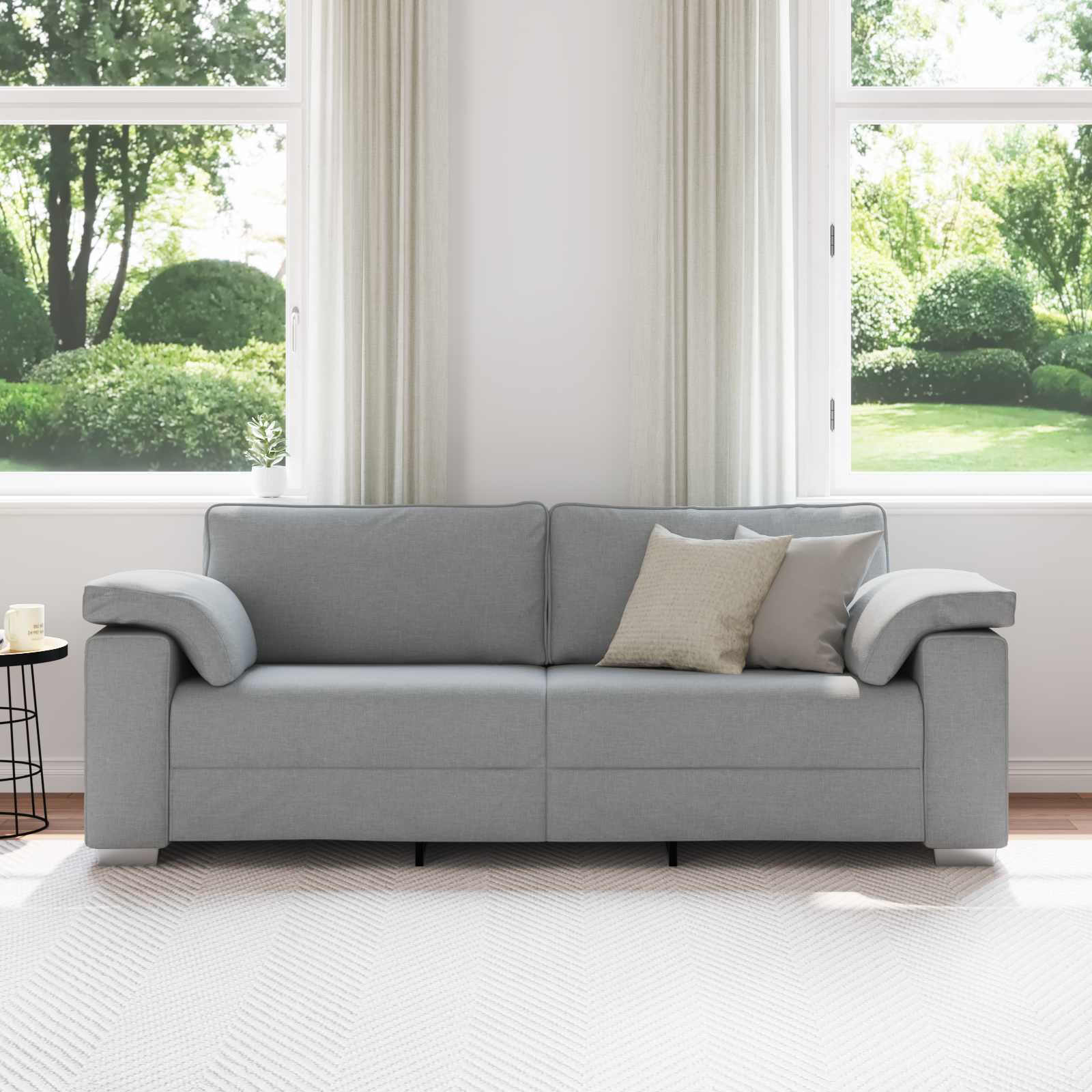 3-Sitzer-Sofa Hellgrau 220 cm Stoff