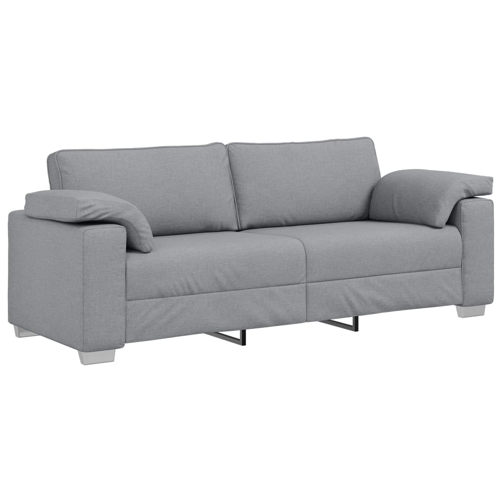 3-Sitzer-Sofa Hellgrau 220 cm Stoff