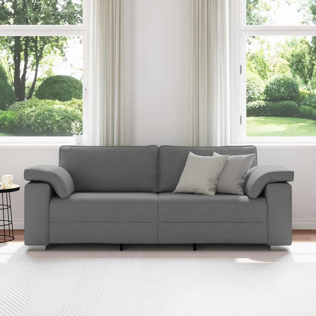 3-Sitzer-Sofa Dunkelgrau 220 cm Stoff