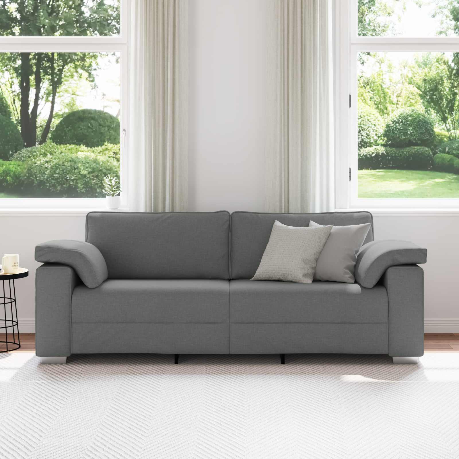 3-Sitzer-Sofa Dunkelgrau 220 cm Stoff