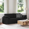 3-Sitzer-Sofa Schwarz 220 cm Stoff