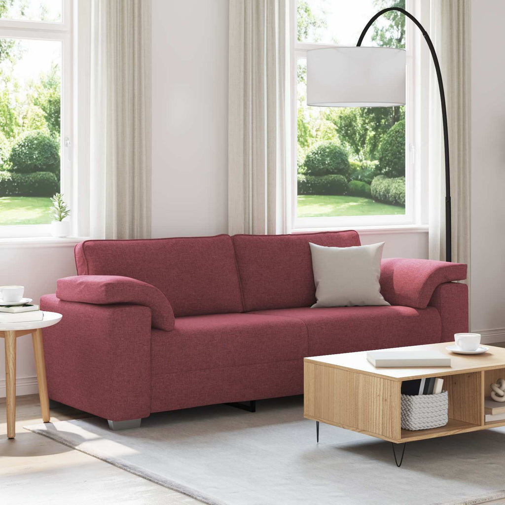 3-Sitzer-Sofa Weinrot 220 cm Stoff