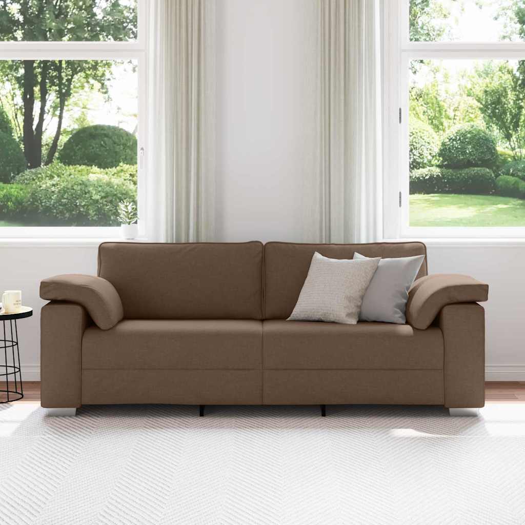 3-Sitzer-Sofa Braun 220 cm Stoff