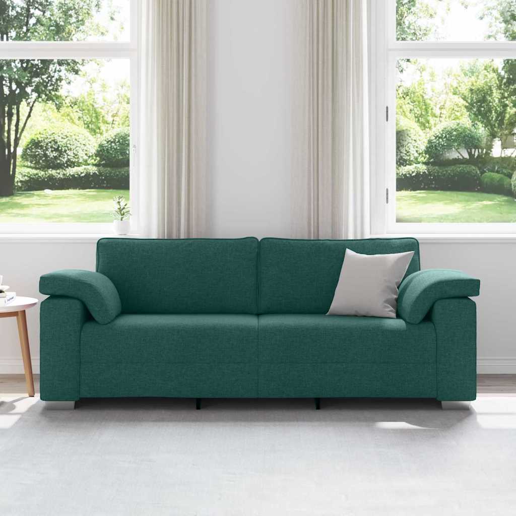 3-Sitzer-Sofa Dunkelgrün 220 cm Stoff