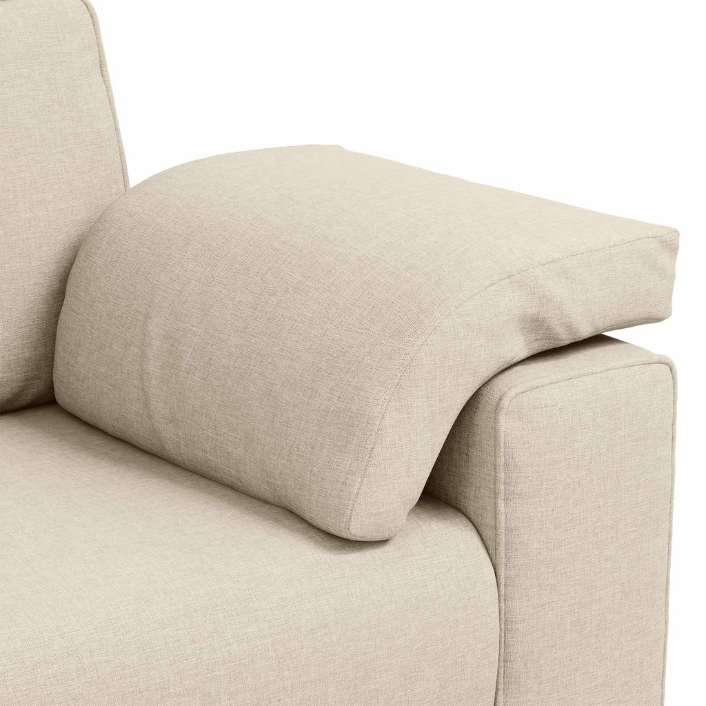 3-Sitzer-Sofa Beige 220 cm Leinenmischgewebe