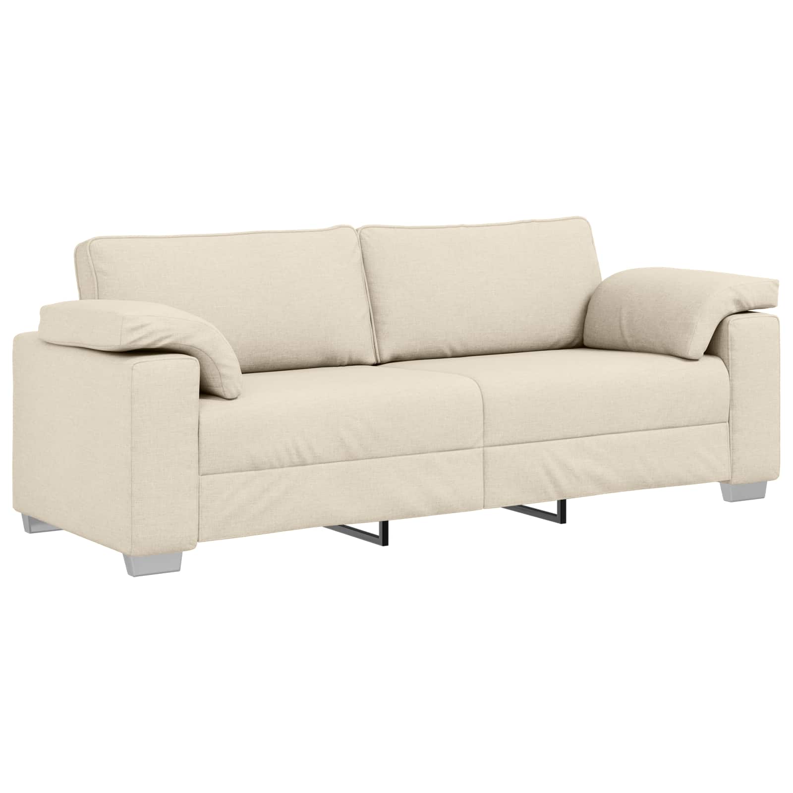 3-Sitzer-Sofa Beige 220 cm Leinenmischgewebe