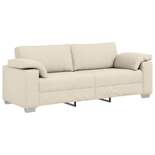 3-Sitzer-Sofa Beige 220 cm Leinenmischgewebe