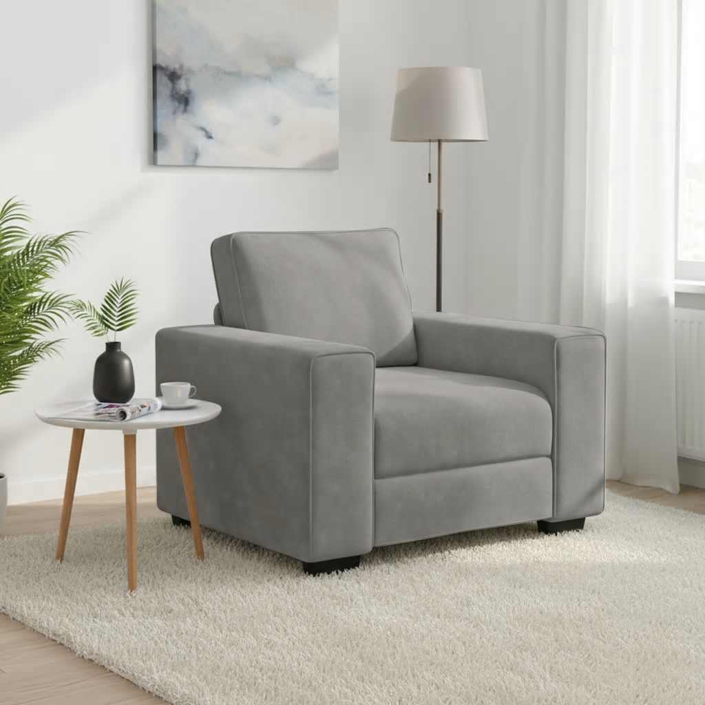 Sessel Hellgrau 100x77x82 cm Samt