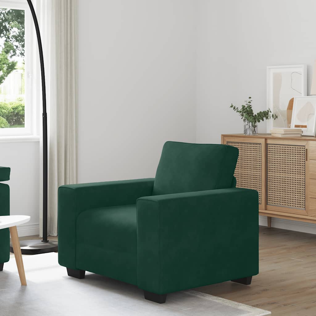 Sessel Dunkelgrün 100x77x82 cm Samt