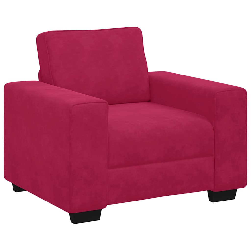 Sessel Weinrot 100x77x82 cm Samt
