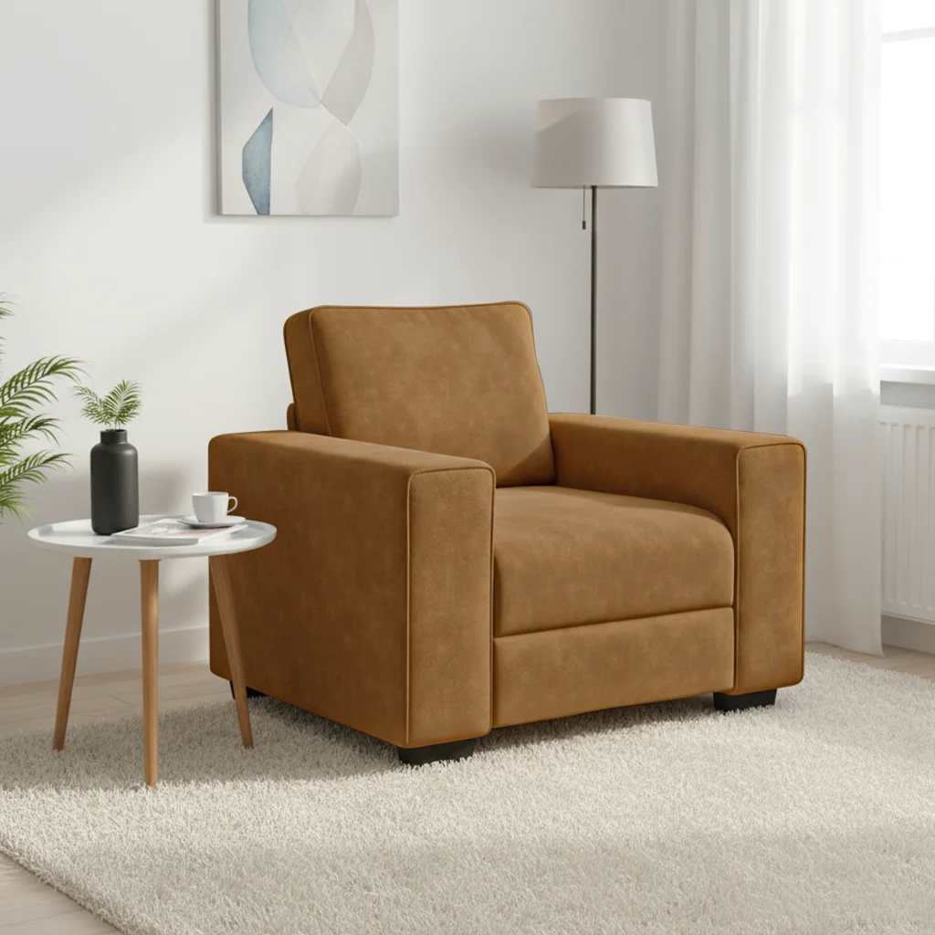 Sessel Braun 100x77x82 cm Samt