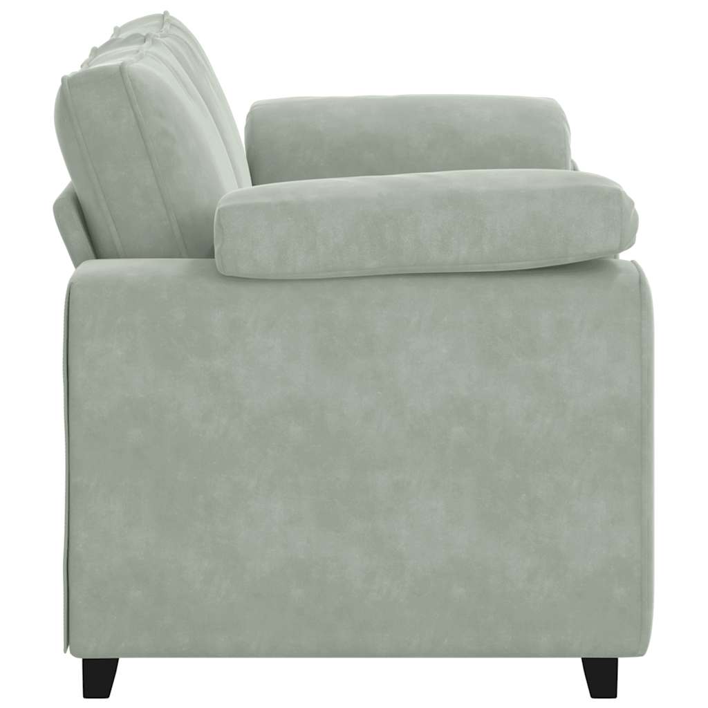 Zweisitzer-Sofa Hellgrau 160x77x82 cm Samt
