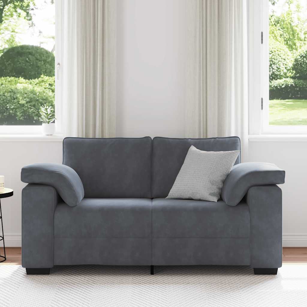 Zweisitzer-Sofa Dunkelgrau 160x77x82 cm Samt