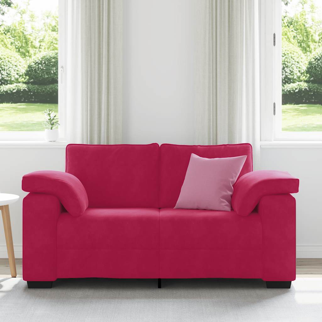 Zweisitzer-Sofa Weinrot 160x77x82 cm Samt
