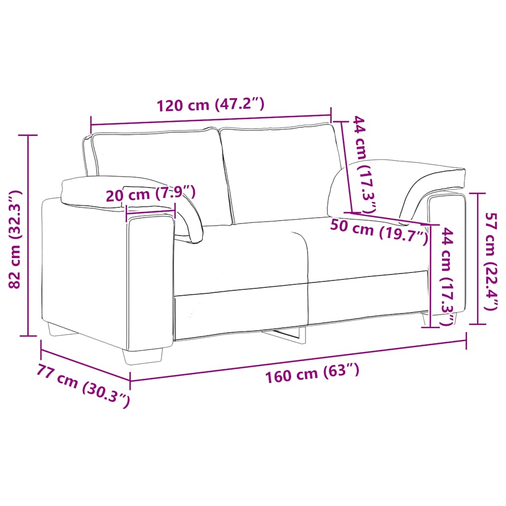 Zweisitzer-Sofa Weinrot 160x77x82 cm Samt
