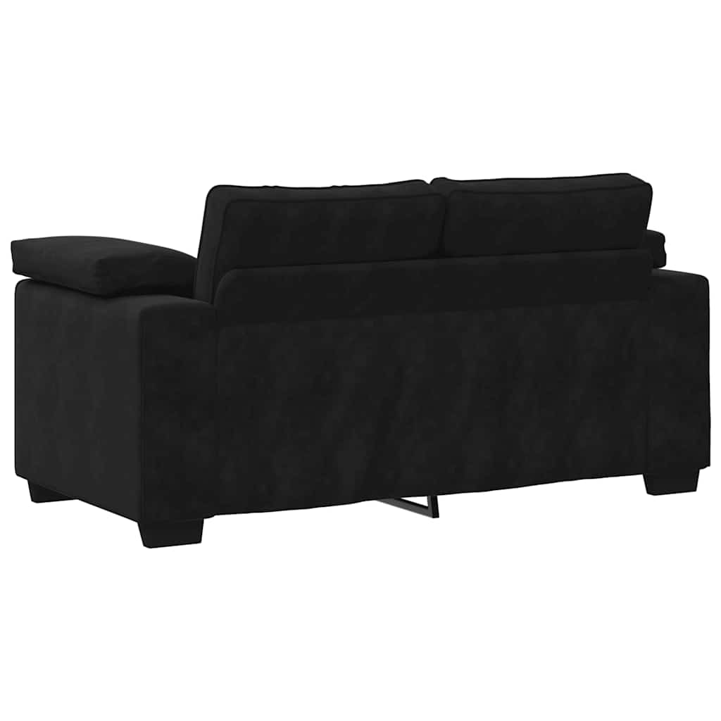 Zweisitzer-Sofa Schwarz 160x77x82 cm Samt