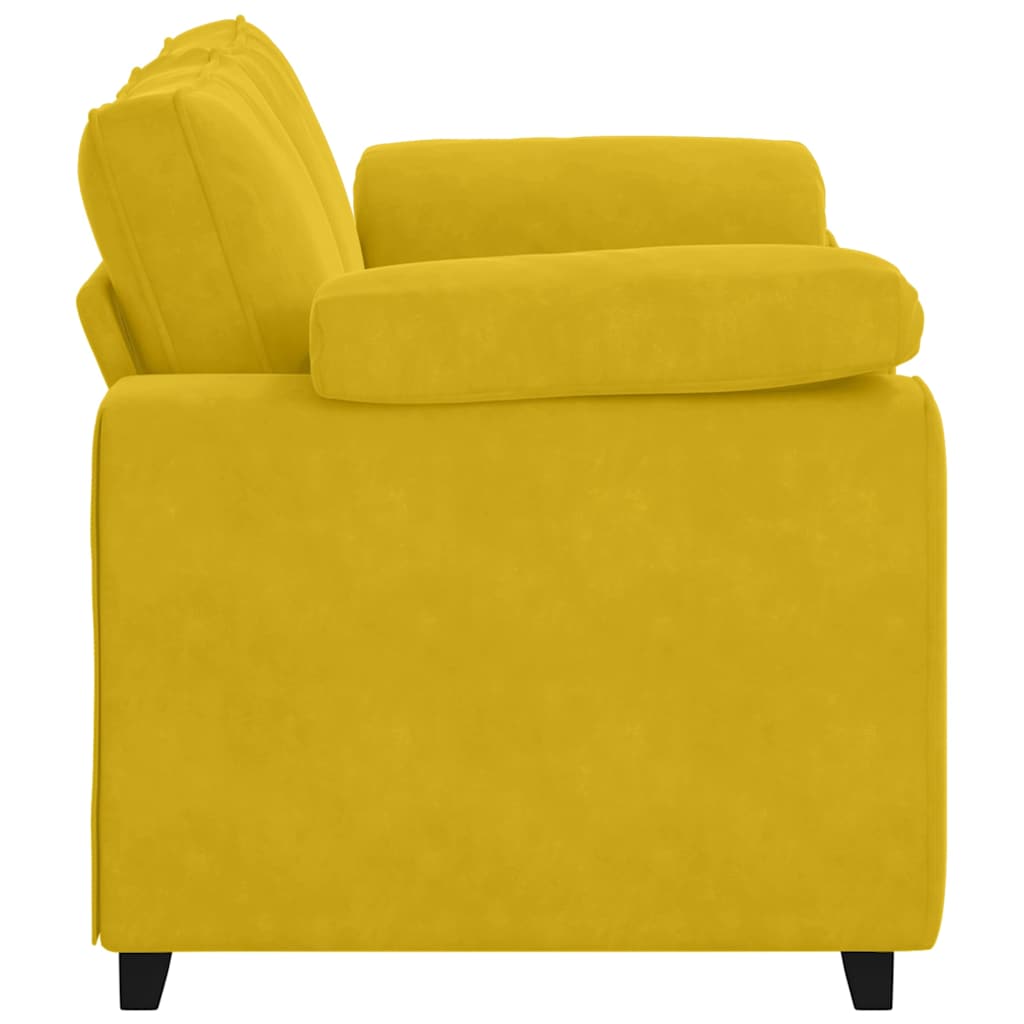 Zweisitzer-Sofa Gelb 160x77x82 cm Samt