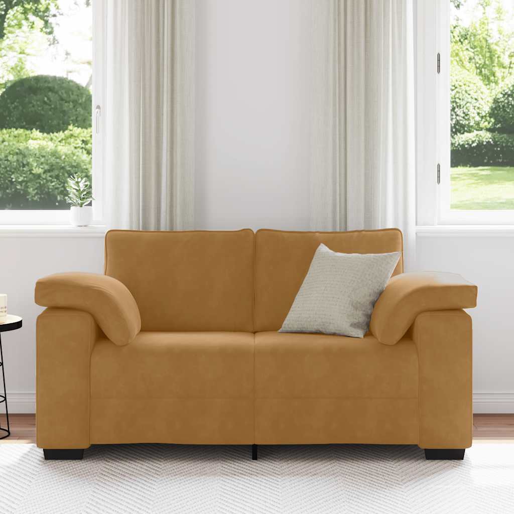 Zweisitzer-Sofa Braun 160x77x82 cm Samt