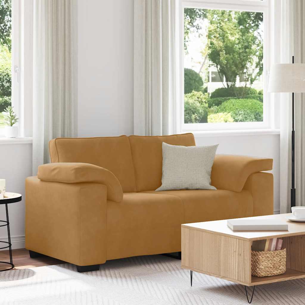 Zweisitzer-Sofa Braun 160x77x82 cm Samt