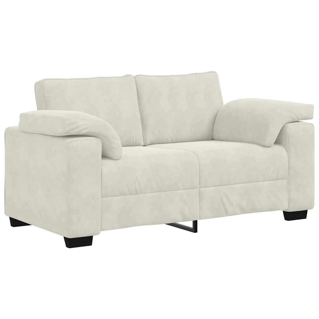 Zweisitzer-Sofa Creme 160x77x82 cm Samt