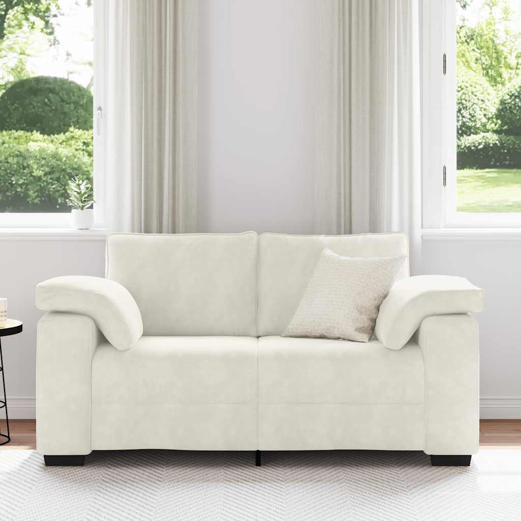 Zweisitzer-Sofa Creme 160x77x82 cm Samt