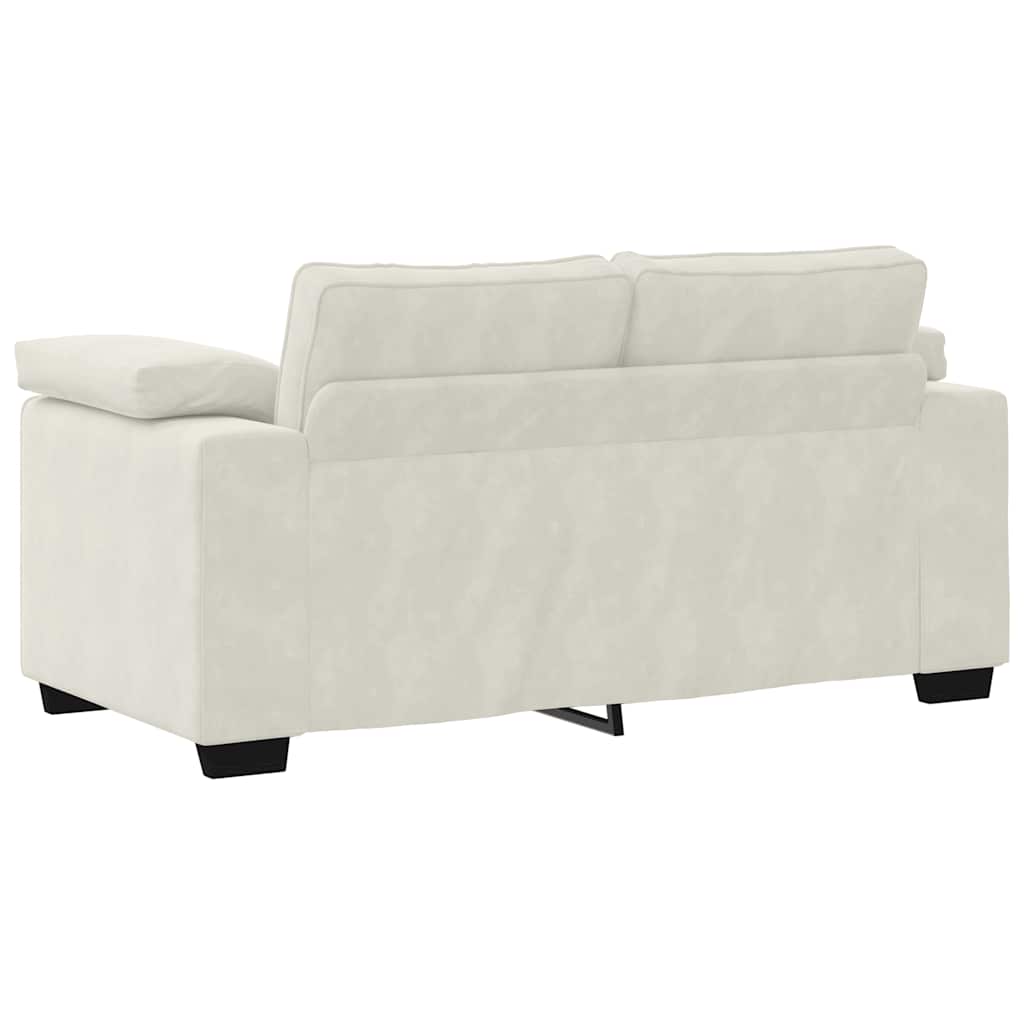 Zweisitzer-Sofa Creme 160x77x82 cm Samt