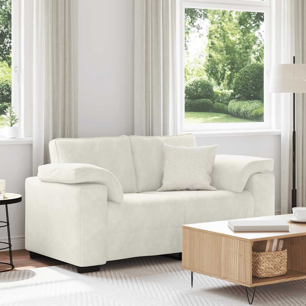Zweisitzer-Sofa Creme 160x77x82 cm Samt
