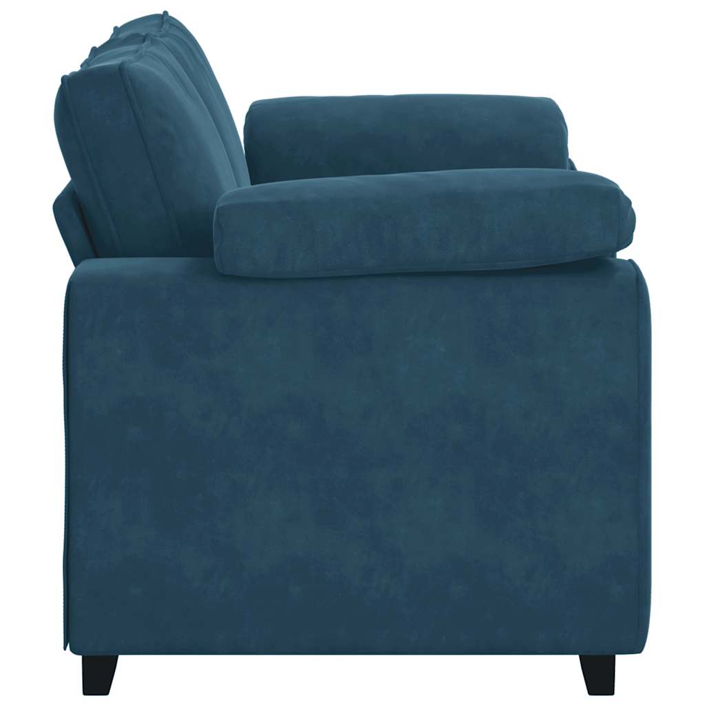 Zweisitzer-Sofa Blau 160x77x82 cm Samt