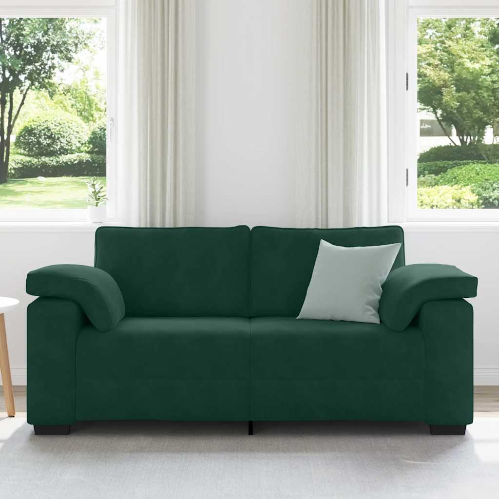 Zweisitzer-Sofa Dunkelgrün 180x77x82 cm Samt